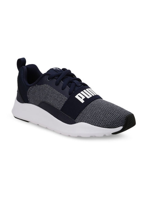 

Puma Unisex Navy Blue Wired Knit PS Sneakers