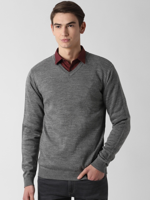 

Peter England Casuals Men Grey Solid Sweater