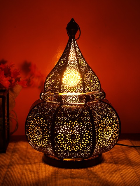 

TAYHAA Brown Textured Moroccan Table Lantern