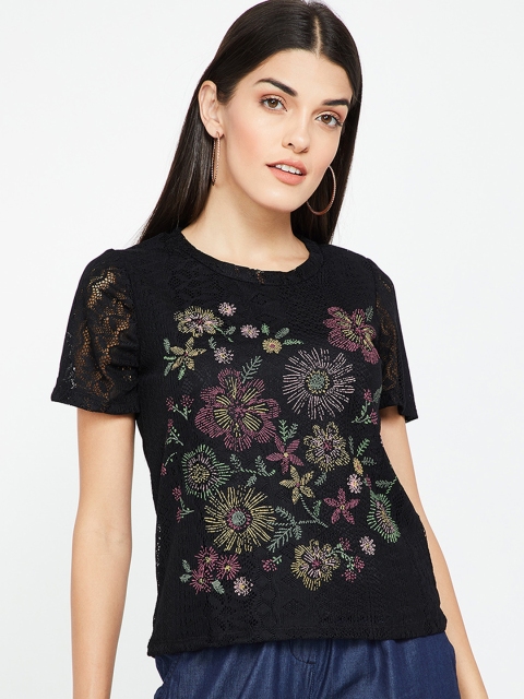 

Bossini Women Black Self Design Top