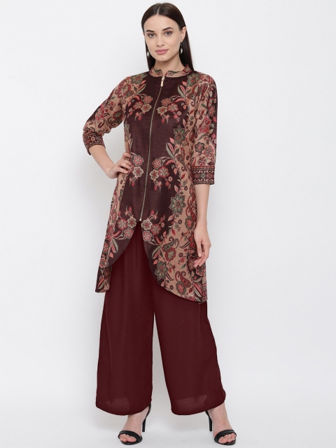 

HK colours of fashion Women Brown Printed Straight Kurti
