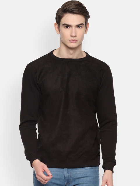 

V Dot Men Black Solid Sweatshirt