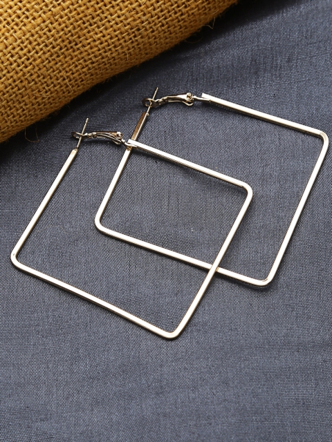 

ZeroKaata Gold-Toned Square Hoop Earrings