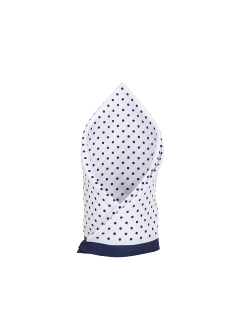 

Peter England Men White & Blue Printed Pocket Square