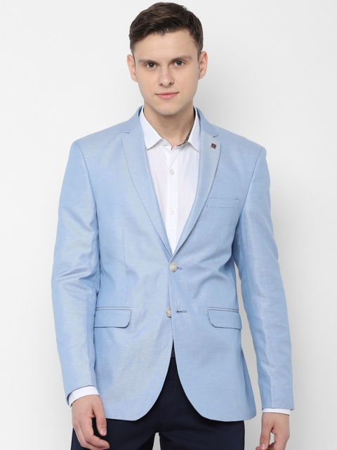 

Allen Solly Men Blue Solid Slim-Fit Single-Breasted Blazer