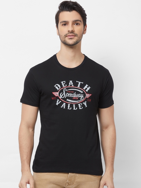 

Imagica Men Black Printed Round Neck T-shirt