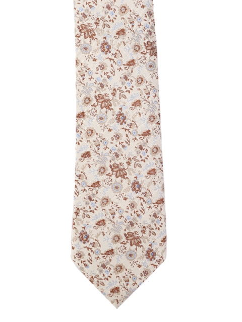 

Calvadoss Men Beige & Brown Woven Design Broad Tie
