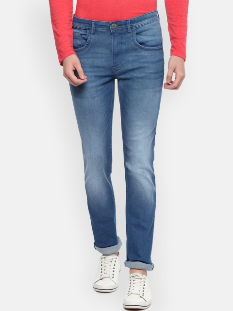 

V Dot Men Blue Slim Fit Mid-Rise Clean Look Stretchable Jeans