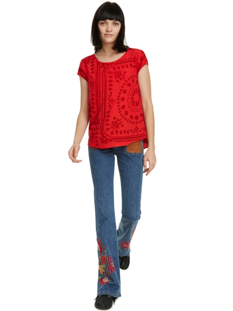 

Desigual Women Red Printed Top