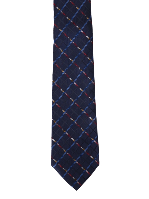 

Calvadoss Navy Blue & Red Checked Broad Tie