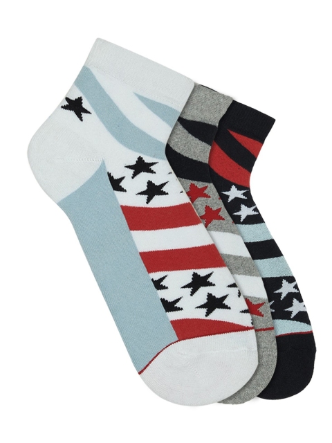 

Soxytoes Men Pack Of 3 Patterned Ankle-Length Socks, Multi