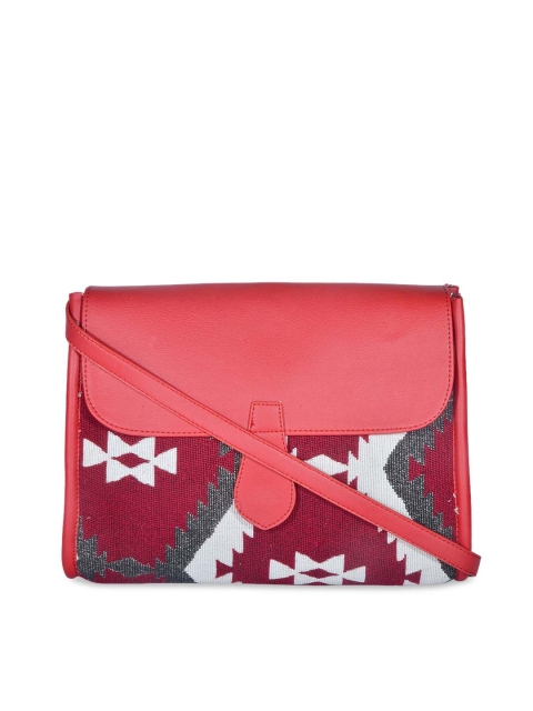 

Diwaah Red Self Design Sling Bag