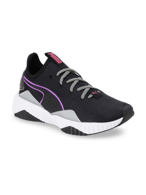 

Puma Women Black Textile Defy Sheen Training or Gym Shoes