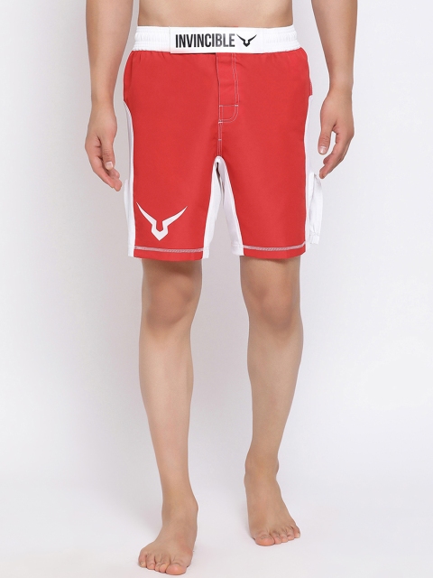 

Invincible Men Red Solid Regular Fit MMA Fight Shorts
