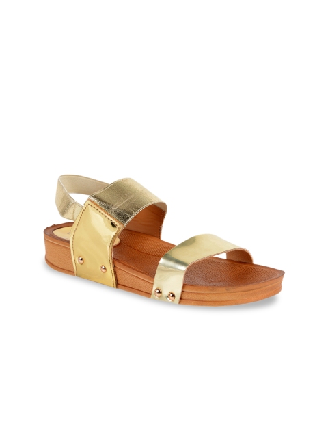

Berry Purple Women Gold-Toned Solid Sandals