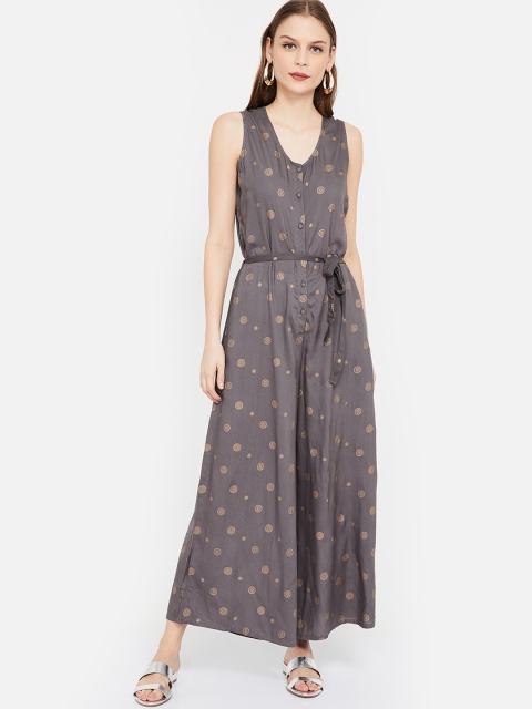 Colour Me by Melange Women Grey Printed Basic Jumpsuit