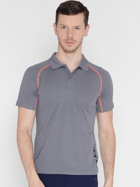 

Alcis Men Grey Slim Fit Solid Polo Collar T-shirt