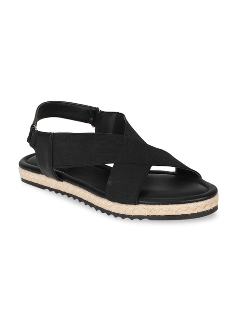 

Van Heusen Woman Women Black Solid Open Toe Flats