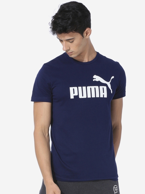 

Puma Men Blue Printed Round Neck T-shirt