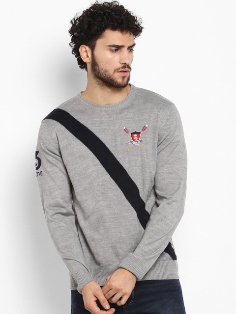 

Red Tape Men Grey Solid Pullover Sweatera