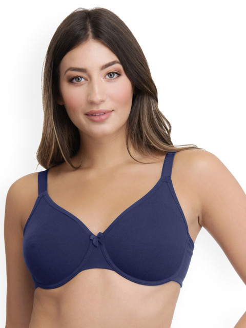

Ultimo Plus Size Blue Solid Underwired Non Padded T-shirt Bra E0004