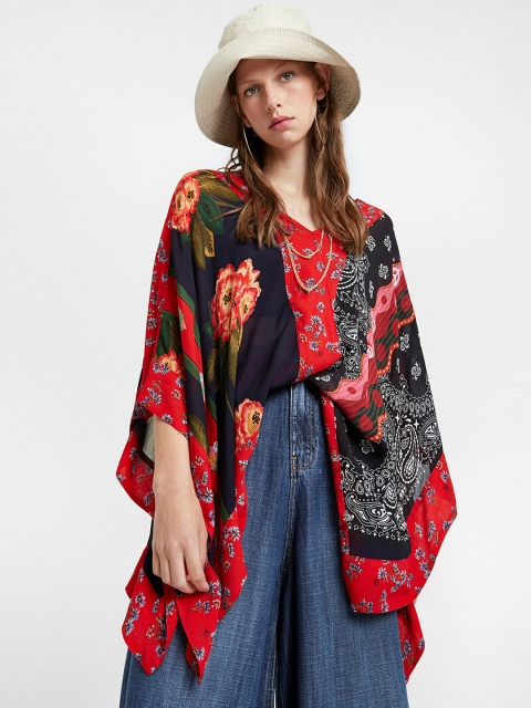 

Desigual Women Red Printed Kaftan Top