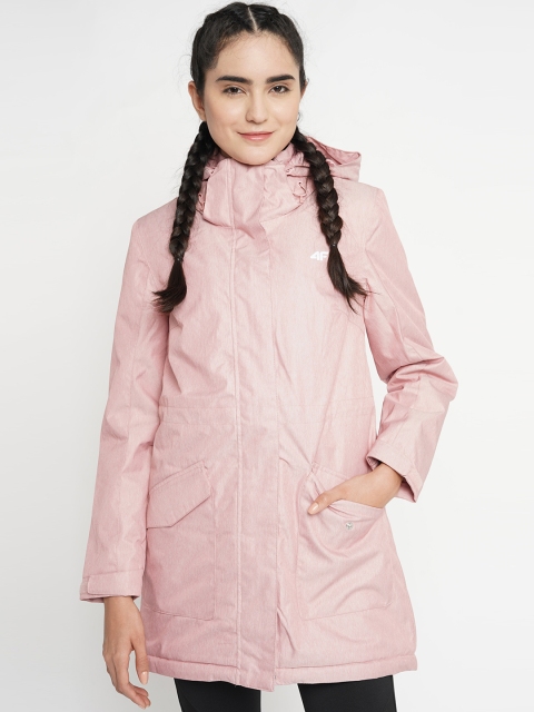 

4F Women Pink Solid Longline Tailored Jacket