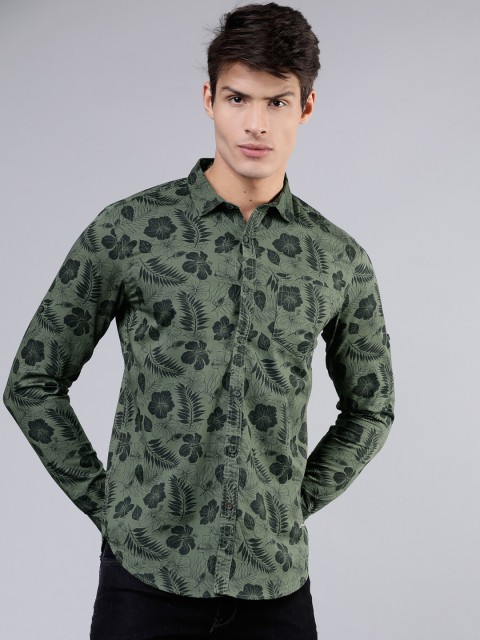 

Ecko Unltd Men Green & Black Slim Fit Printed Casual Shirt