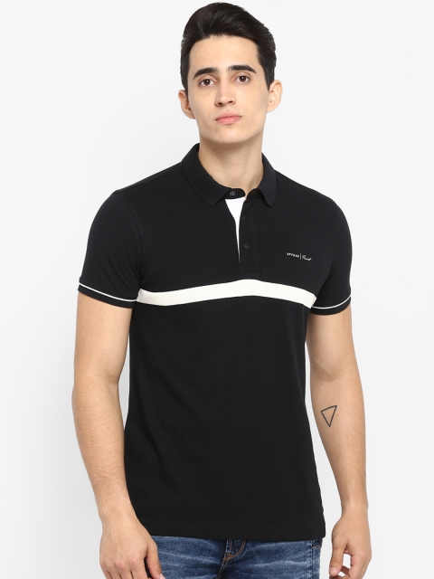 

SPYKAR Men BlacK & White Solid Polo Collar T-shirt