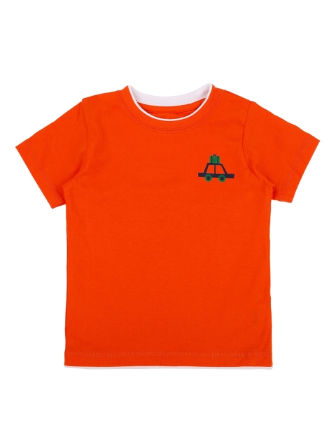 

Pantaloons Baby Boys Orange Solid Round Neck T-shirt