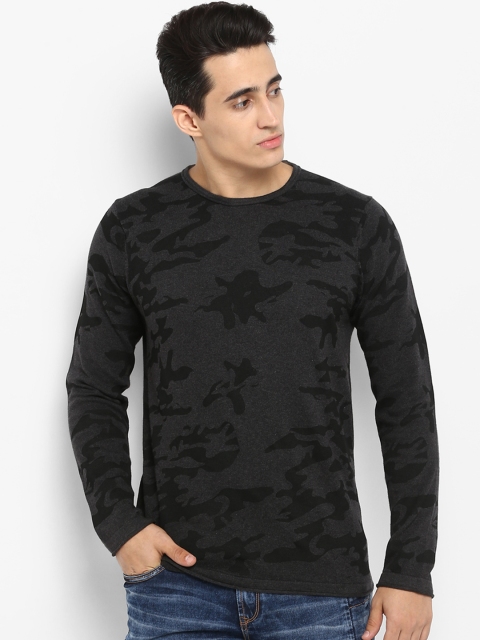 

SPYKAR Men Grey Printed Round Neck T-shirt
