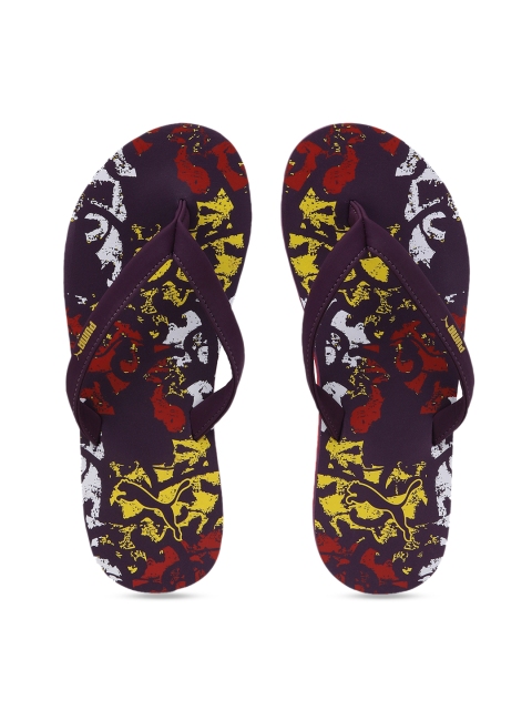 

Puma Women Purple & Yellow Printed Thong Flip-Flops