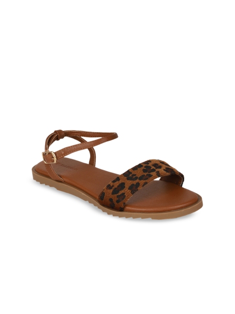

Van Heusen Woman Women Brown Printed Open Toe Flats