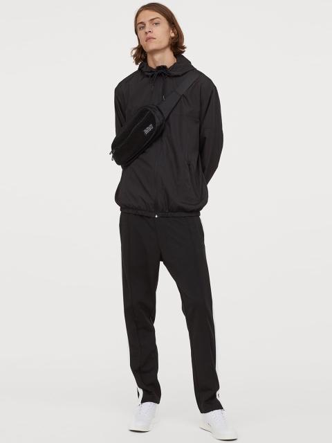 H&M Men Black Solid Sports Trousers