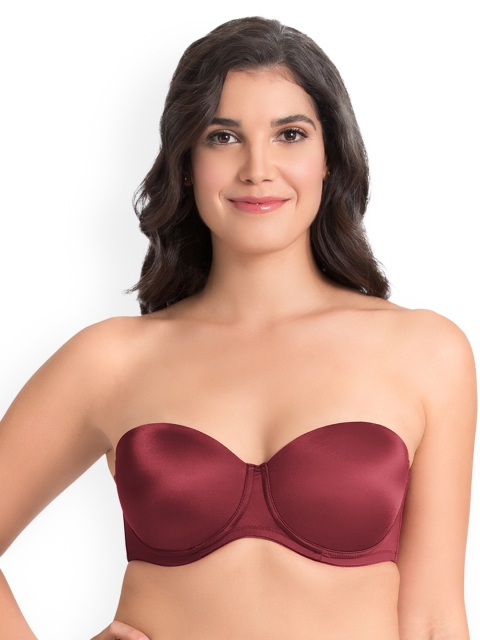 

Ultimo Plus Size Maroon Solid Underwired Lightly Padded Multiway Bra E0006
