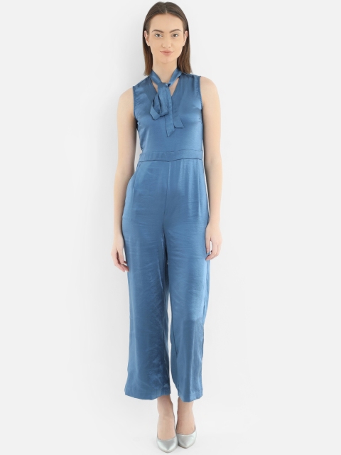 

COVER STORY Women Blue Solid Basic Jumpsuit