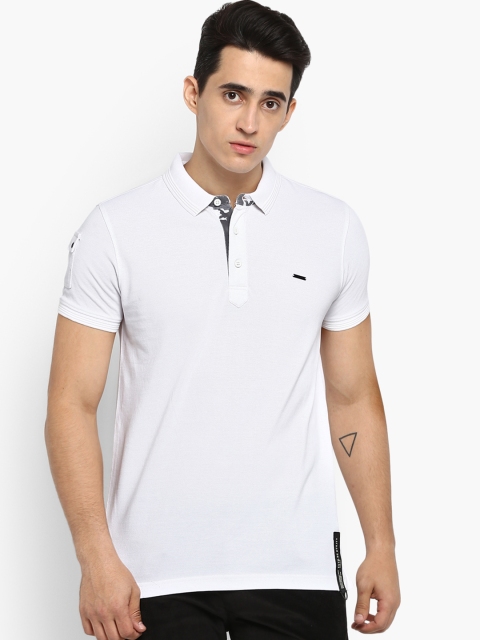 

SPYKAR Men White Solid Polo Collar T-shirt