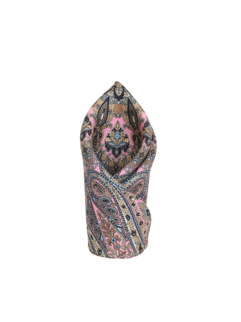 

Alvaro Castagnino Pink & Navy Blue Printed Silk Pocket Square