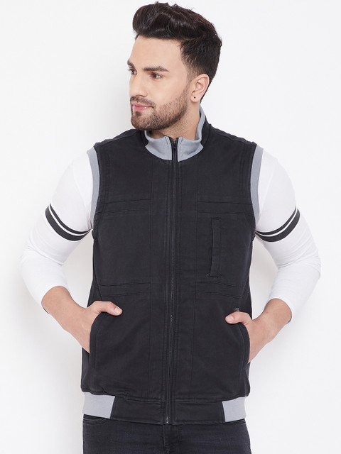

Canary London Men Black Colourblocked Tailored Jacket