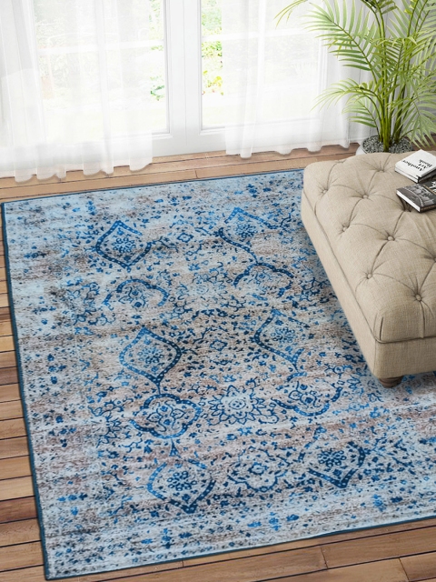 

Status Blue & Beige Vintage Persian Nylon Anti-Skid Carpet