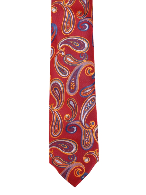 

Calvadoss Men Red & Blue Woven Design Broad Tie
