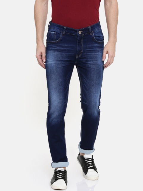 

CINOCCI Men Blue Slim Fit Mid-Rise Clean Look Jeans