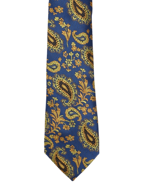 

Calvadoss Men Blue & Yellow Woven Design Broad Tie