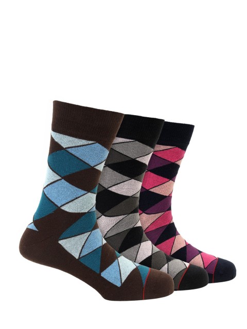 

Soxytoes Men Pack Of 3 Patterned Calf-Length Socks, Multi