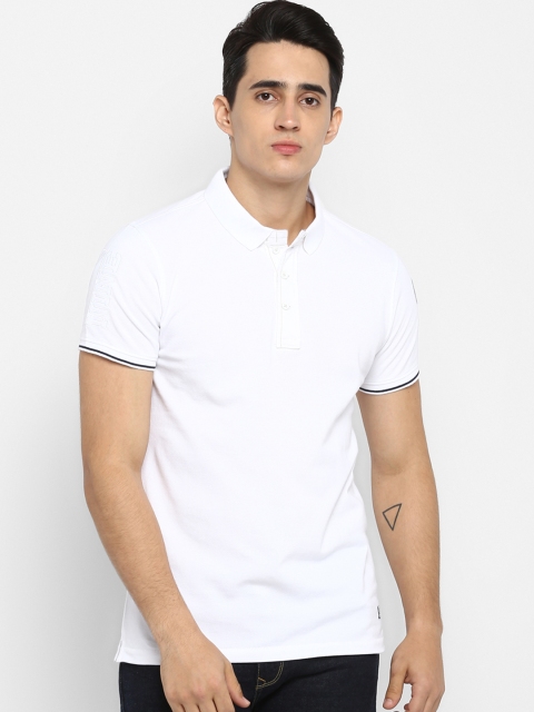 

SPYKAR Men White Solid Polo Collar T-shirt