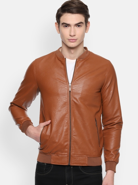 

V Dot Men Brown Solid Jacket