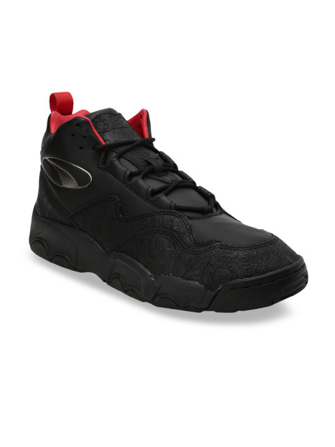 

Puma Men Black Solid Leather Mid-Top Source Mid World Cup Leather Sneakers