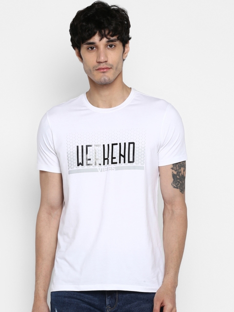

SPYKAR Men White Printed Round Neck T-shirt
