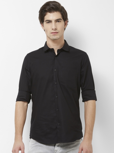 

Integriti Men Black Slim Fit Solid Casual Shirt