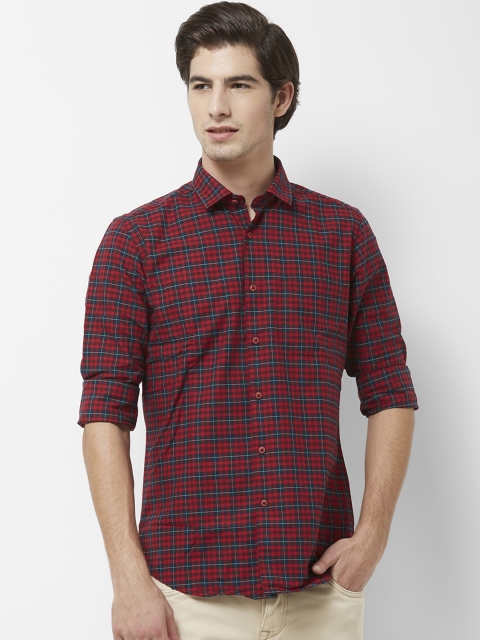 

Integriti Men Red & Green Slim Fit Checked Casual Shirt